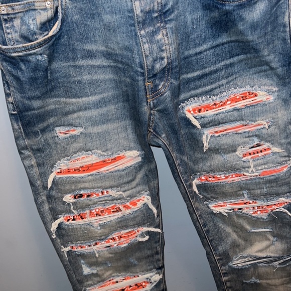 Light Blue And Red Amiri Jeans SIZE 31 AMIRI JEANS BRAND